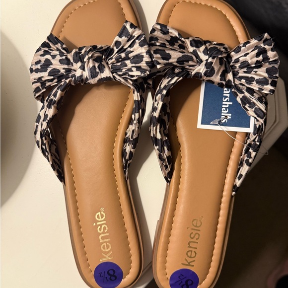 Kensie Women's Black and White Bow Sandals - Picture 1 of 4